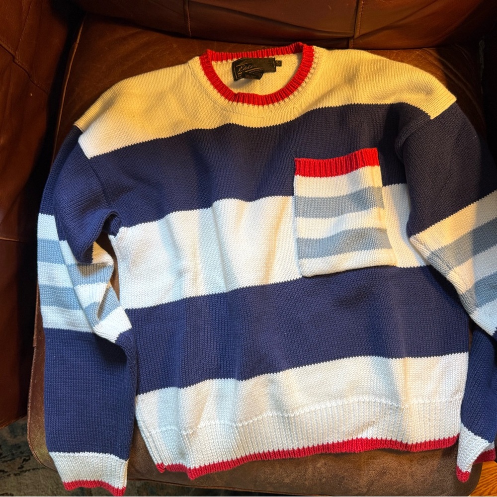 The most perfect vintage patriotic sweater - Eddie Bauer 100% cotton